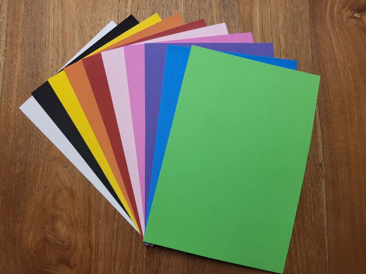 10 Platten Moosgummi 20x29cm, 2mm  farblich sortiert