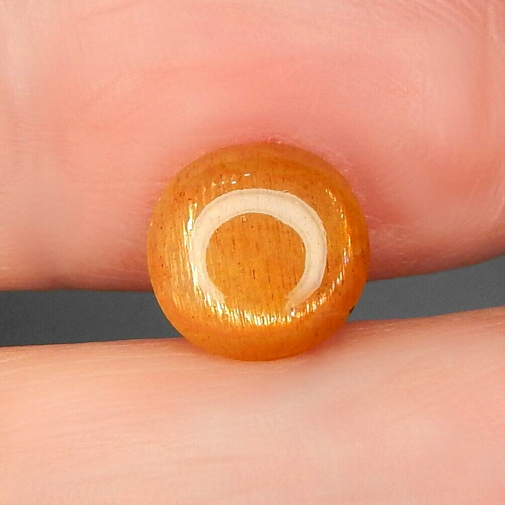 1.9ct Orange Star Sunstone Natural Earth Mined Unheated Round Cab