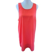 Leith Sharon Sleeveless Slip Shift Tank Dress Dark Coral Flowy Women's SZ L