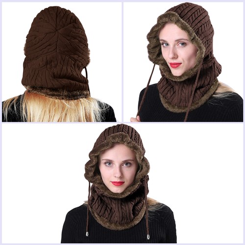 Winter Warm Strick Beanie Mütze Schal Ohr Kopf Hals Abdeckung Ski Sturmhaube Herren Damen - Bild 29 von 36