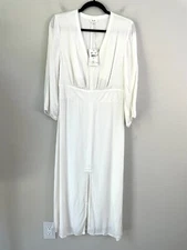 NEW Splendid x Cella Jane Womens Medium Midi Dress Cutout Back 3/4 Sleeve