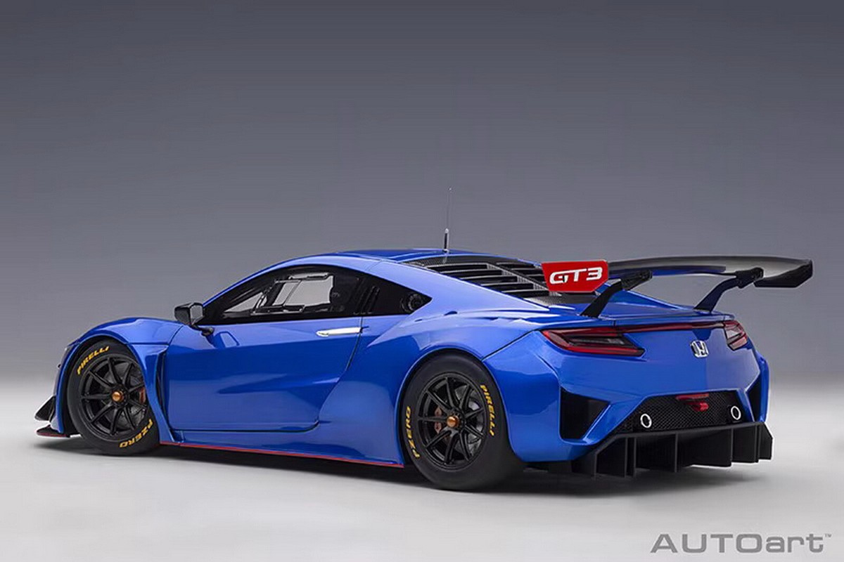 AUTOART 1/18 NSX HONDA NSX GT3 2018 Blue Plastics Car Model Doors
