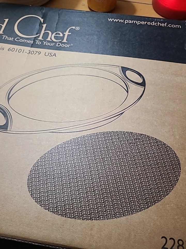 NEW NIB  Pampered Chef Serving Tray 2283  Original Box Blue Large Charcuterie - Image 2 of 3
