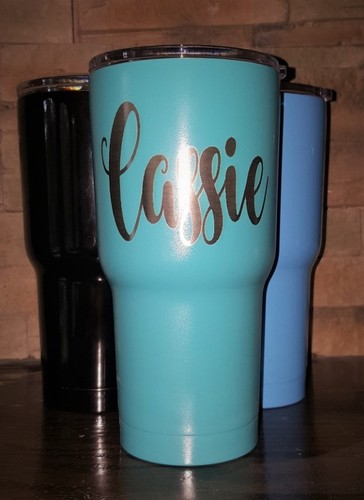 Vaso recubierto de polvo personalizado con nombre grabado con láser - fuente divertida y elegante - Imagen 7 de 11
