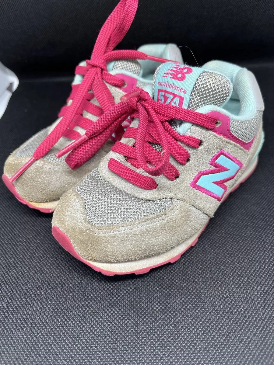 Cortar Jadeo Sala New Balance 2015 Gray 574 Baby Girl Toddler Sneaker Size 7M Pink Blue  KL574ALI | eBay