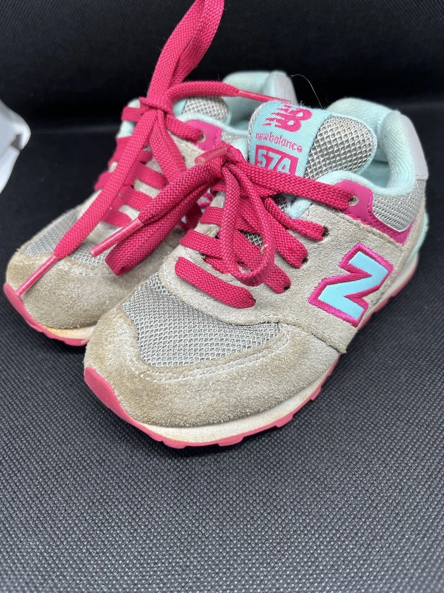 Cortar Jadeo Sala New Balance 2015 Gray 574 Baby Girl Toddler Sneaker Size 7M Pink Blue  KL574ALI | eBay