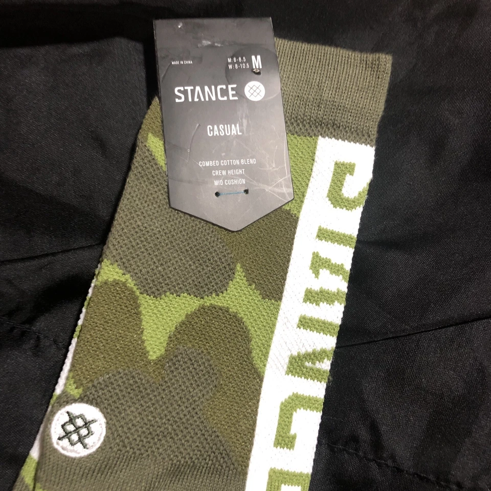 Calcetines informales Stance mezcla de algodón OG verde camuflaje unisex talla MEDIANA (NUEVOS CON ETIQUETAS) Foto 2 de 4