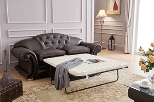 Details About Esf Furniture Apolo Sofa Bed And Loveseat Set In Brown Italian Leather