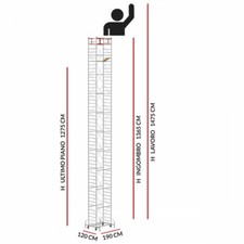 Trabattello Acciaio Zincato M5 LUX con Livellatori Estraibili (h lavoro 14,75 m)