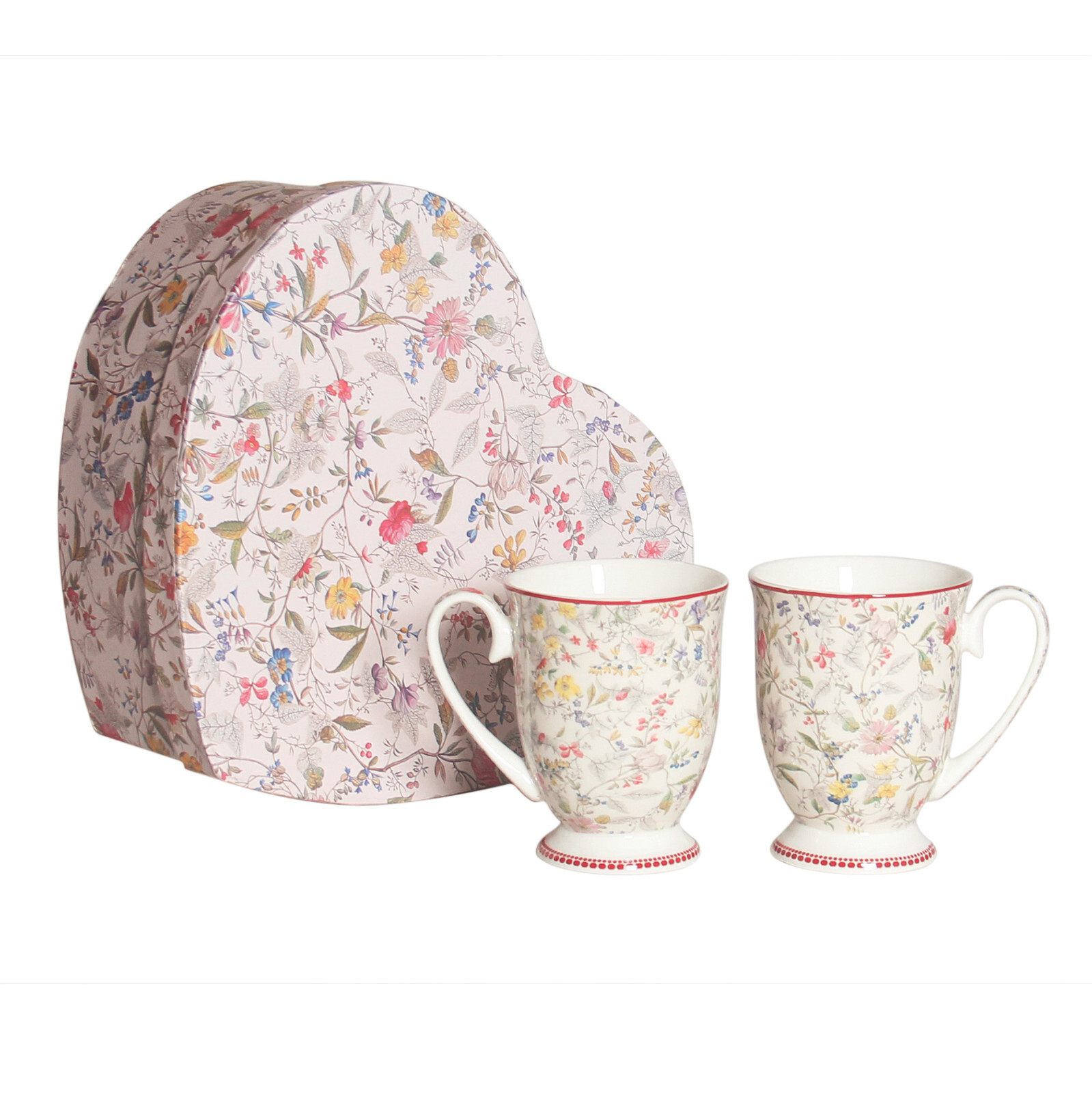 Set of 2 William Kilburn Flower Cups 280cc Coffee Mug in Heart Shape ...