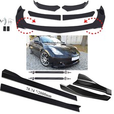 Front Bumper Chin Lip Splitter Spoiler Body Kitstrut Rods For Toyota Celica