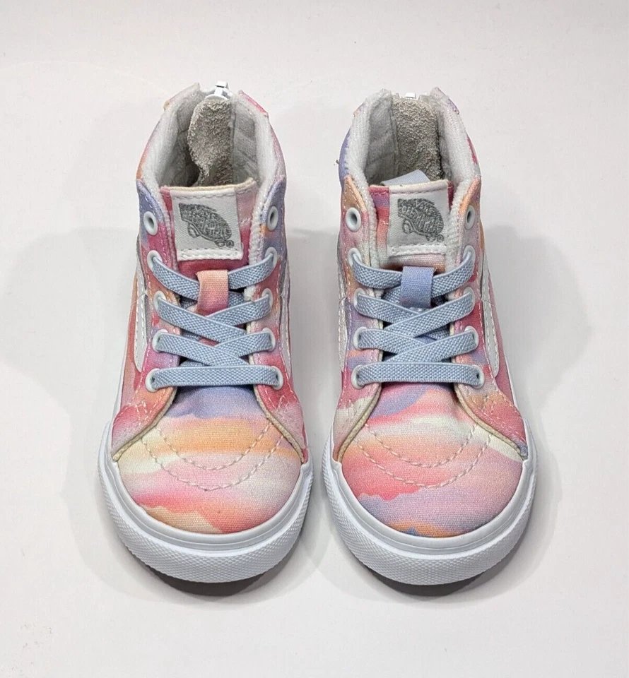 Vans SK8 фестиваль мечта многоцветный ребенка ясельного возраста девочки Hi молнии кроссовки - размер 6 новый без коробки - Изображение 2 из 4