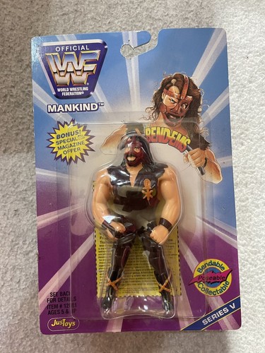 Vintage WWF Bend-Ems 1997 Mankind Just Toys Wrestl...