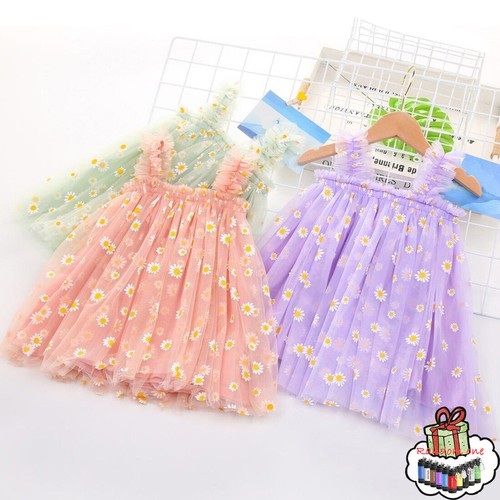 Kids 1-6Y Daisy Toddler Girls Casual Layered Tulle Baby Summer Sleeveless Tutu