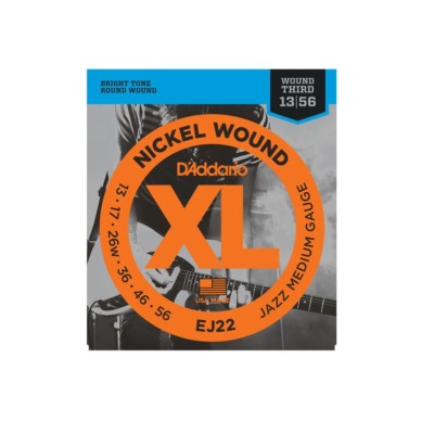 D'Addario EJ22 Nickel Wound Electric Guitar Strings, Jazz Medium, 13-56