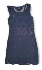 Express Dress Women XS Blue Lace Midi Summer Cocktail Luxury Sleeveless EUC