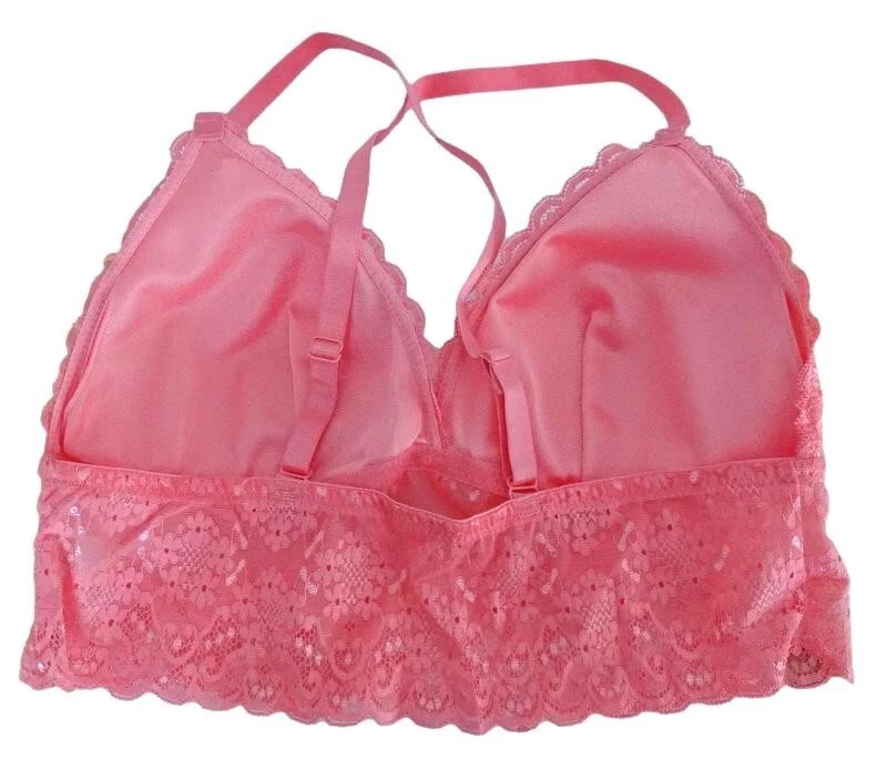NEU Damen Triangel BH rosa mit Spitze ohne Bügel leicht gepolsterte Cups Gr. 42 - Bild 2 von 3