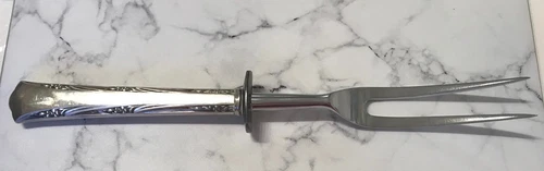 ANTIQUE STERLING SILVER HANDLE GORHAM GREENBRIER CARVING FORK 11''