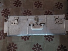 Antica valigia da viaggio in metallo 1940-1950 buone condizioni
