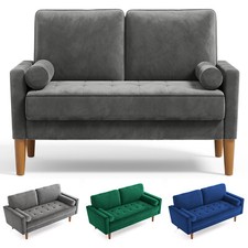 Couch 2 Sitzer Samt Kleines Sofa Gemütliches Getuftetes Couch Modern Mini Sofa