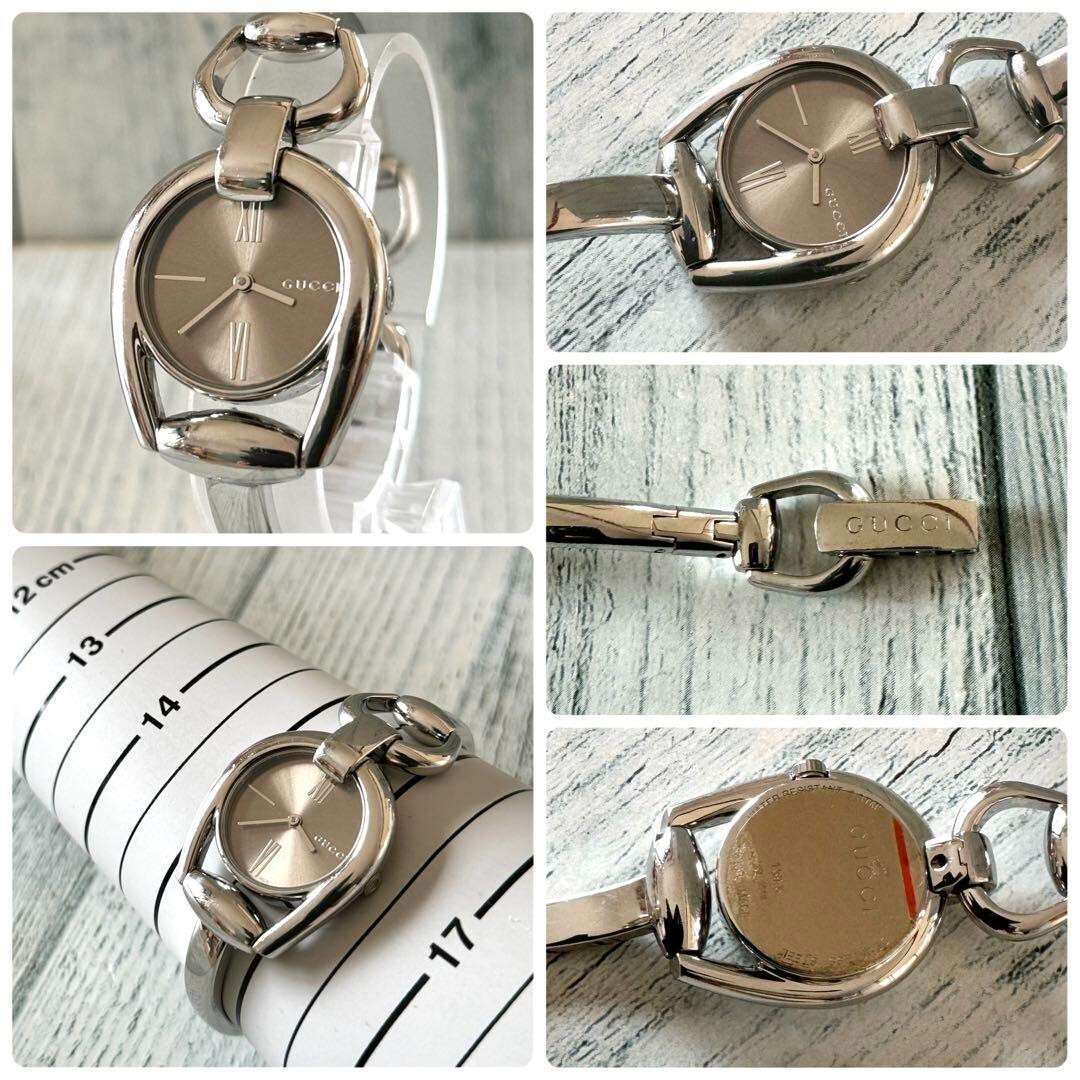 GUCCI Watch 139.5 Horsebit Brown Bangle Rare Used Japan Check