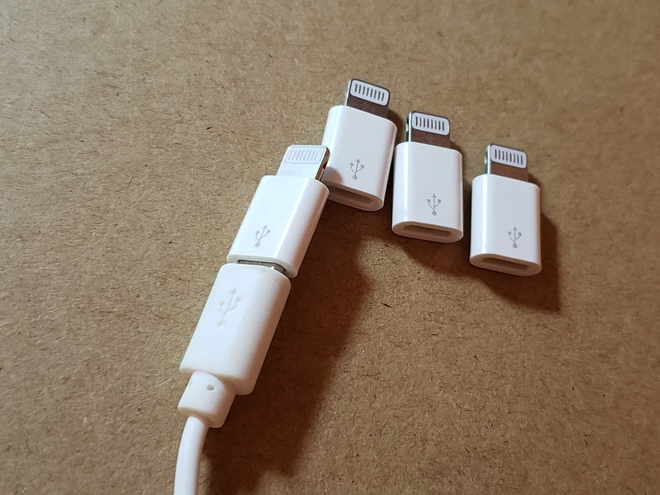 lot 4x Micro USB 8Pin Data Cable Adapter android to iPhone Converter For iPhone - Image 4 of 4