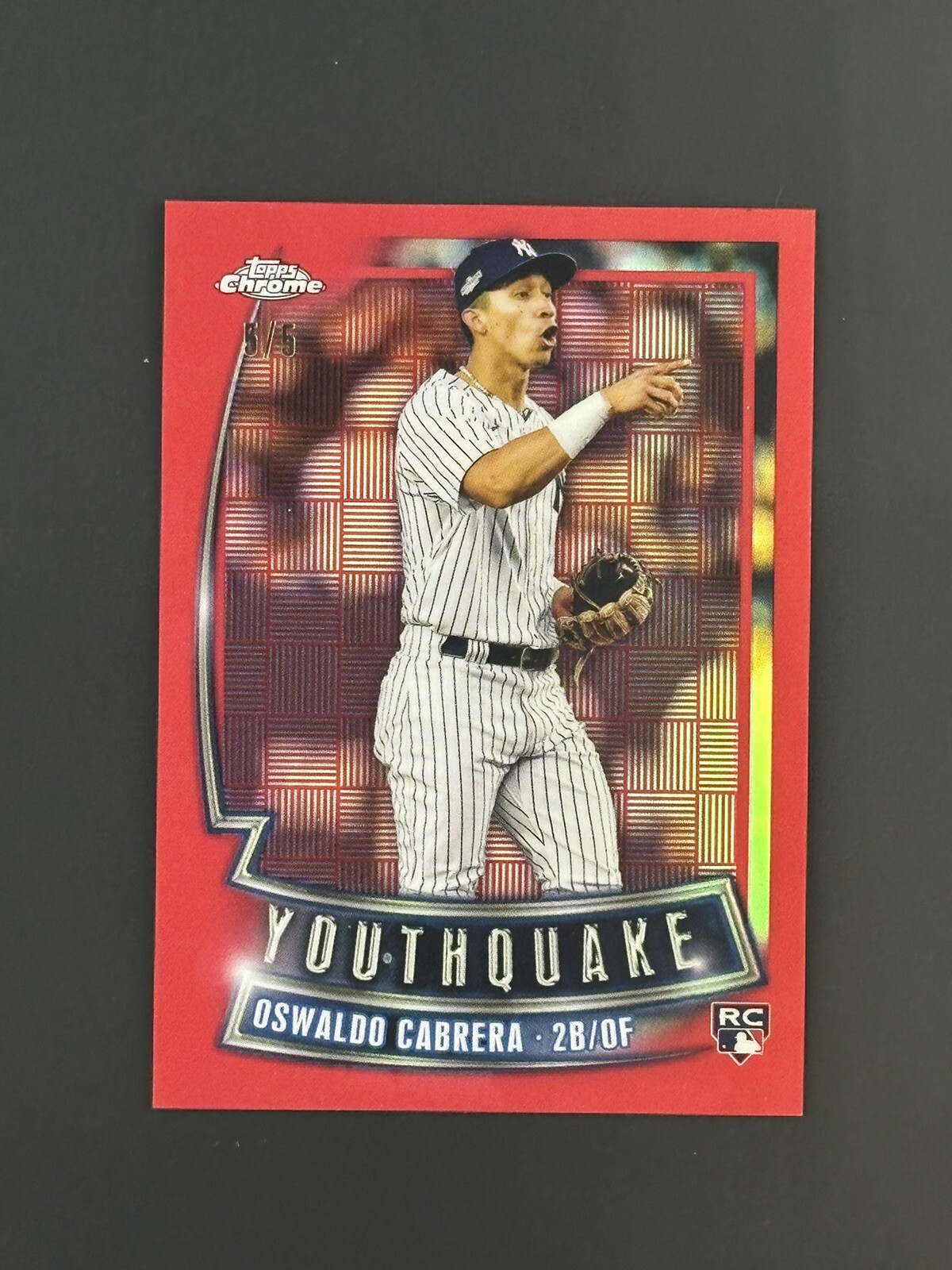 2023 Topps Chrome Youthquake OSWALDO CABRERA red refractor RC /5 rare Yankees