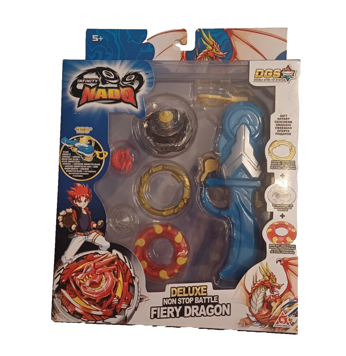 Fiery Dragon Infinity Nado DELUXE Non-Stop Battle Pack 2018 Double Gyro Tip