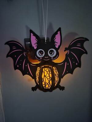 Leuchtende Halloween Fledermaus Dekoration Laterne Karte selber machen süß