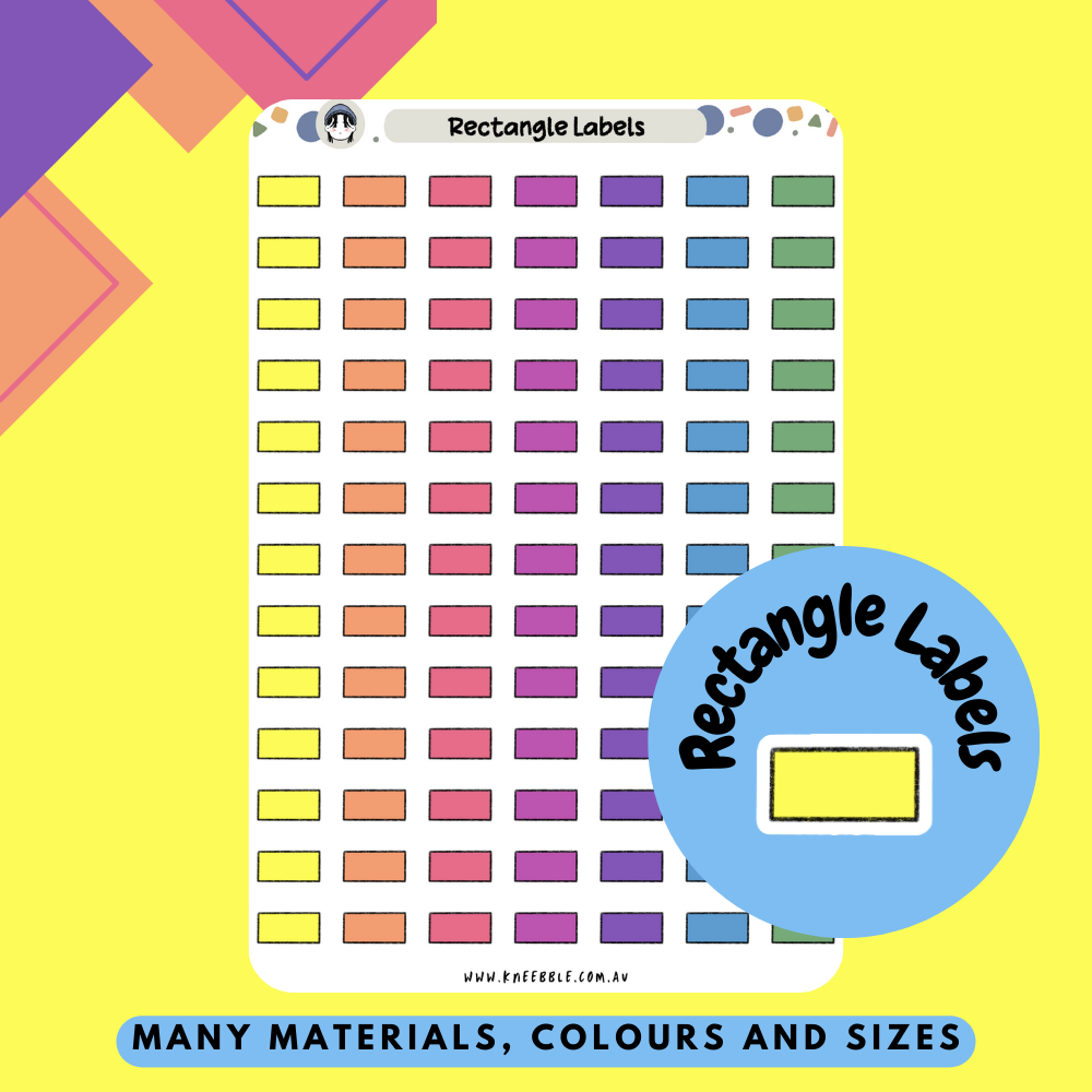 Rectangle Labels Planner Stickers