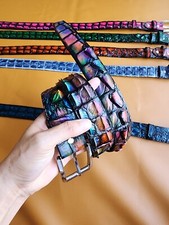 3.8CM Patina Color 100 Genuine Leather Skin Men Silver Pin Buckle