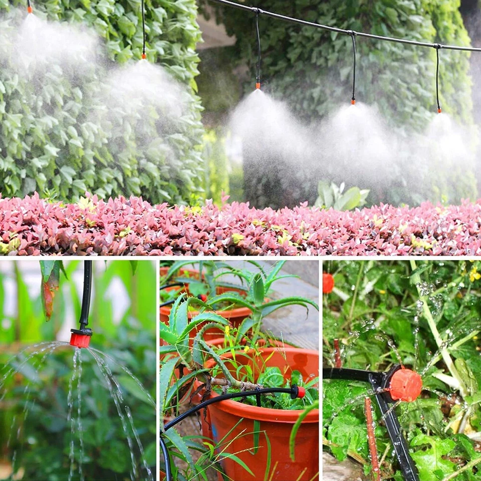 Micro aspersor de manguera de riego por goteo para plantas de jardín de 130 pies 40 m Foto 3 de 4