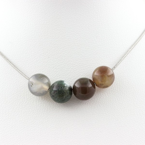 A Bijoux Collier 4 Perlen Achat Indisch 8 Mm-image