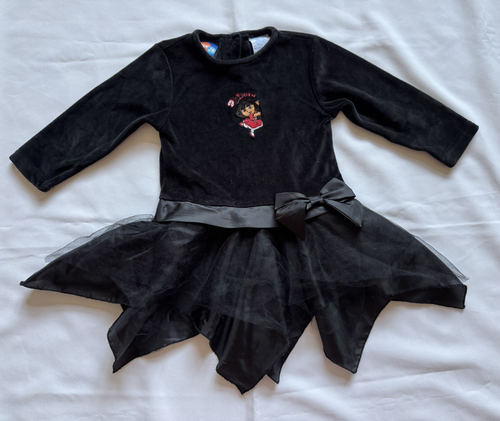Vintage Y2K 2006 Dora The Explorer Velour Tulle Dress Embroidered 24M Nick Jr.