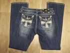 MISS ME Signature Boot Med Dark Blue Denim Jeans 30 X 34 Length 33.5  MINT Cond. — photo 6