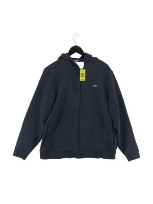 Lacoste Herren Hoodie XXL Blau Baumwolle mit Polyester Pullover