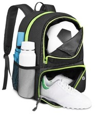 Soccer Backpack,Soccer Bag with Ball Holder, Water resistant Sport Black