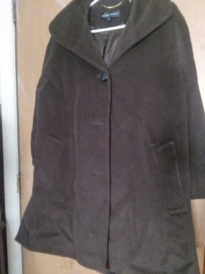 Ellen Tracy Mid Length Bordeaux Brown Wool Blend Pea Coat Women Jacket (Sz12)