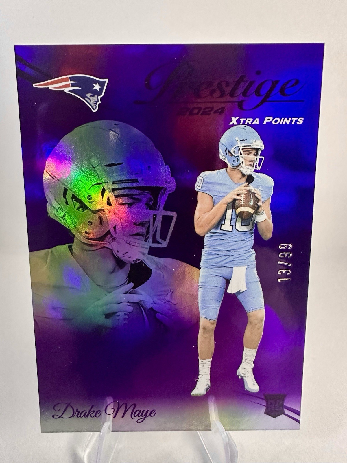 2024 Panini Prestige Rookies Drake Maye #304 Xtra Points Purple Premium /99 (RC)