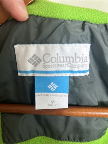 Columbia Rain-Zilla Jacket Youth Medium 10/12 Lined Waterproof Hooded Gray Green - Picture 6 of 15