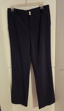 Lauren Ralph Lauren Navy Wool Dress Pants Straight Leg Petite Flat Front Sz 6P
