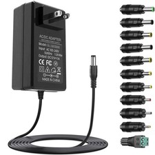 12V 3A Power Supply AC Adapter Charger with 11 Changeable DC Plug Tips AC120V to