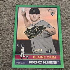 2025 Topps Heritage High Number Blaine Crim Green Chrome Refractor /99 #662 RC