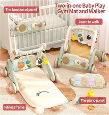 2in1 Baby Gym Adj. Walker Play Mat 4 Infant Learning Sensory Activities