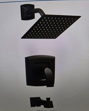 Tub Shower Faucet, Matte Black Shower Faucet Set with 8-Inch Square Rain Shower