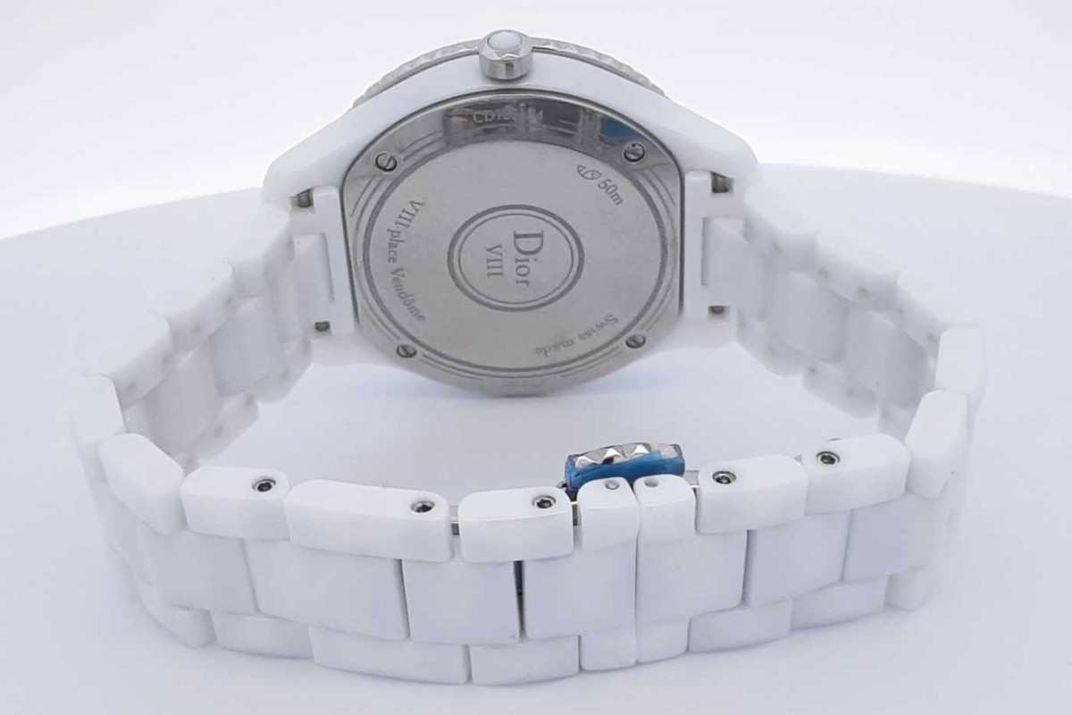 Christian Dior Viii Ceramic 33mm Quartz Mop Dial & Diamond Bezel