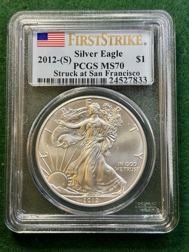 2012 (S) American Silver Eagle BU Graded PCGS MS70 First Strike