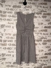 NWT! LOFT Gingham Ruched Mini Pocket Dress - Black White - Size SMALL $70
