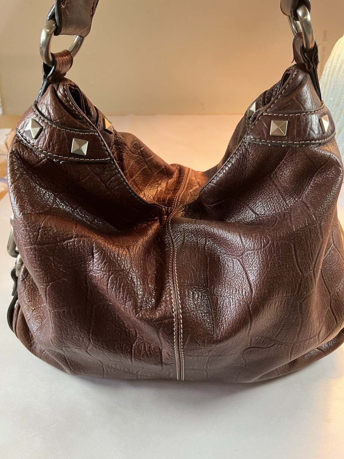 B Makowsky BOHO Crocodile Pattern Authentic Leath… - image 1