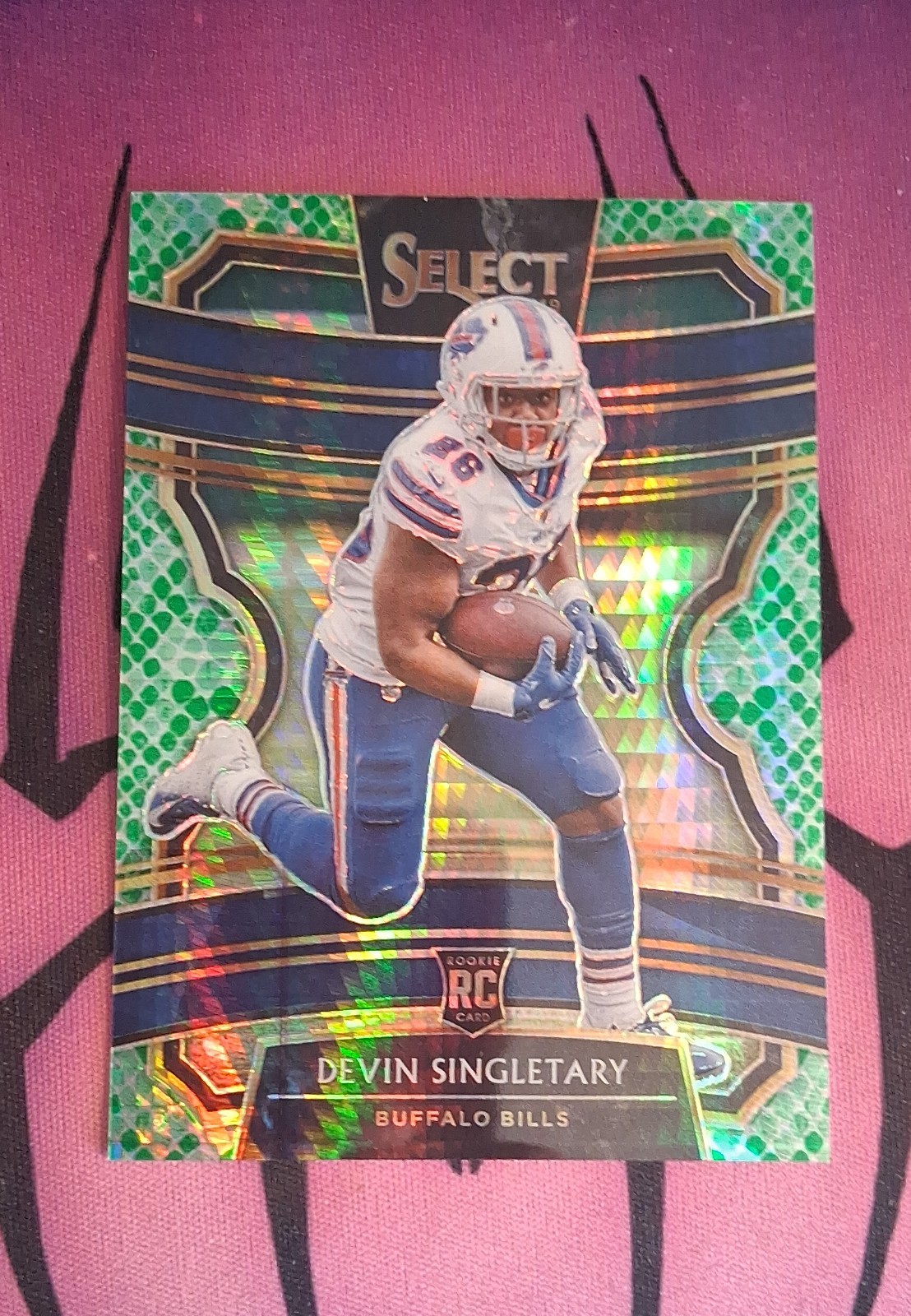 2019 Panini Select - Concourse Devin Singletary #26 Dragon Scale Prizm /88 (RC)